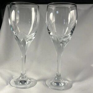 Vintage set of 2 SCHOTT-ZWIESEL La Fleur Wine Glasses 7 1/8”